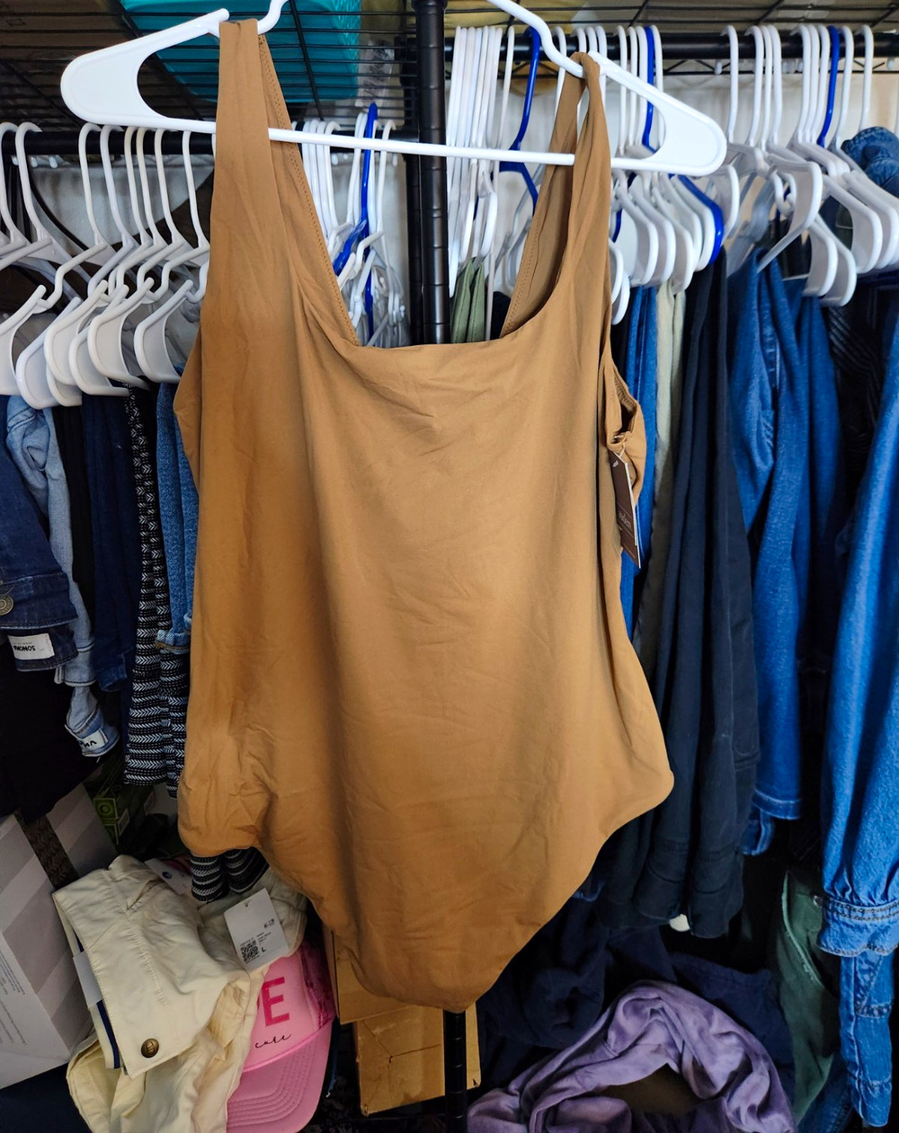 Auden Luxury Collection One Piece Bodysuit 2XL Brown Moderate Compression